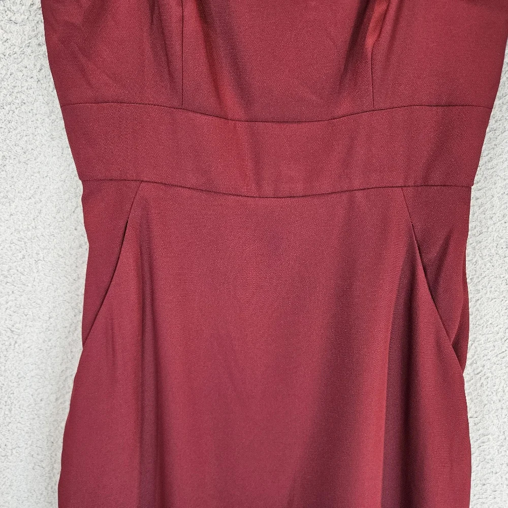After Six Gown Womens Sz 12 Cabernet Spagetti Straps Pockets Lined Formal - Picture 3 of 14